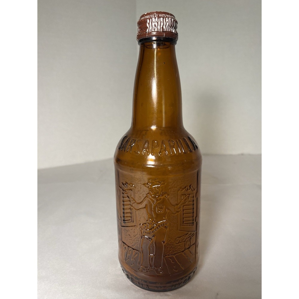 Vintage Sioux City Sarsaparilla Cowboy In Saloon Set Of 15 Empty Bottle W/Caps